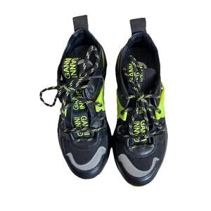 Ganni Green and Black Moto Style Sneaker With Platform | 38